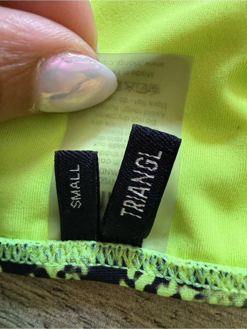 triangl swimwear Neon Yellow & Black Snake-Trim Bikini